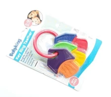 NEW PINK BABY KING KEY RING TEETHER 0-18 MONTHS BRIGHTLY COLORED TOY