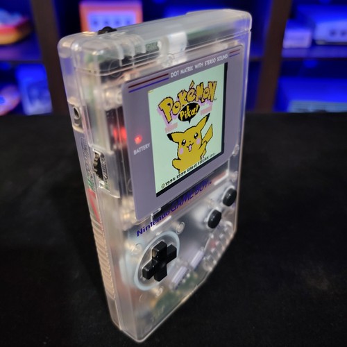 Klarer Nintendo Classic Game Boy DMG mit verbessertem hintergrundbeleuchtetem IPS LCD Bildschirm - Bild 2 von 5