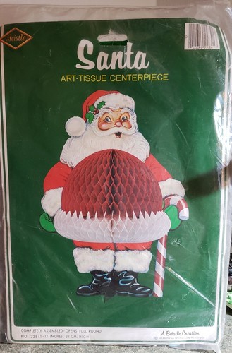 SANTA-ART-TISSUE-CENTERPIECE-A-Beistle-Creation-1978-Unopened-No-22841