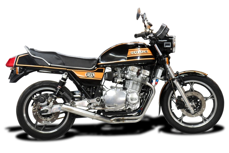 Silenciador de café clásico escape de acero inoxidable Suzuki GS1100E GS750 Delkevic 4-1 80-83 Foto 3 de 4