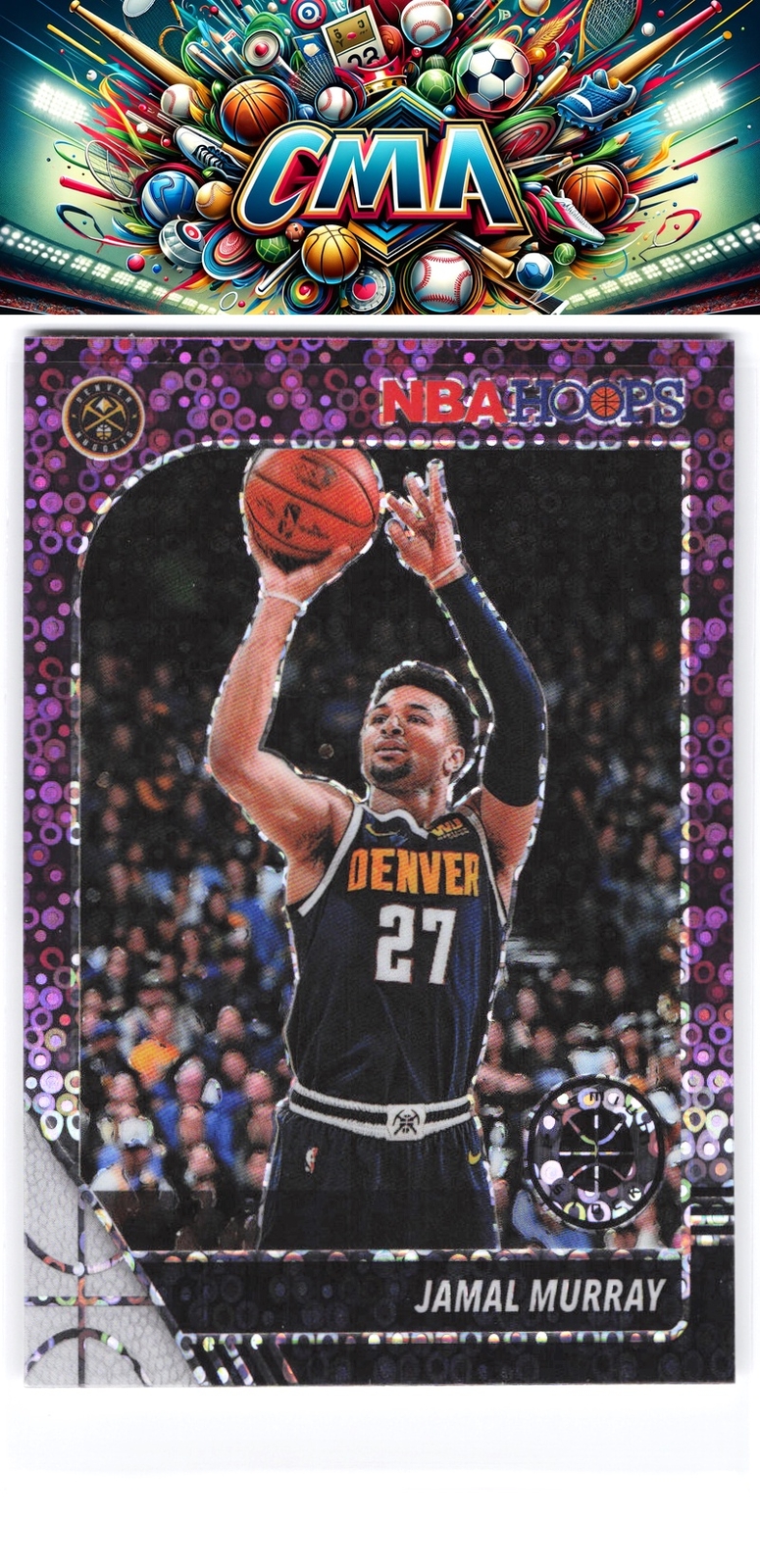 2019-20 Hoops Premium Stock #46 Jamal Murray Prizms Purple Disco