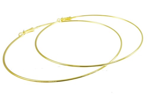 Lightweight Oversized Thin Hoop Earrings Fashion Jewellery Gold Plated  140mm | eBay