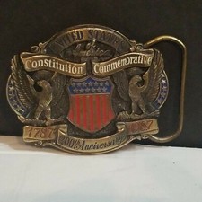 200TH ANNIVERSARY US CONSTITUTION COMMEMORATIVE BELT BUCKLE USA LIMITED EDITION