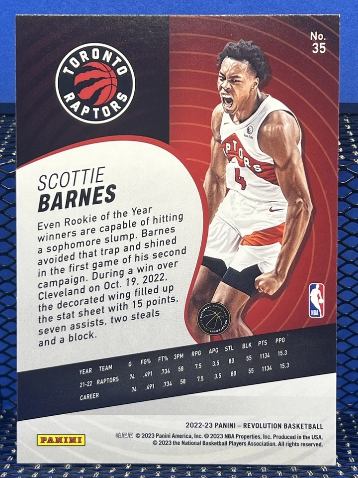2022-23 Panini Revolution SCOTTIE BARNES Toronto Raptors Base 35 - Image 2 of 2