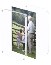 Set of 2 Acrylic Picture Frame5x7,Clear Freestanding Double Sided 20mm Thickness