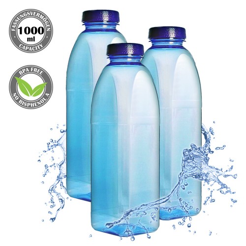 Kavodrink 3x1 Liter Tritan Flaschen - BPA-frei & Geschmacksneutral
