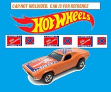 Set of 3 Dixie Challenger Hot Wheels 1:64 scale waterslide white backing decals