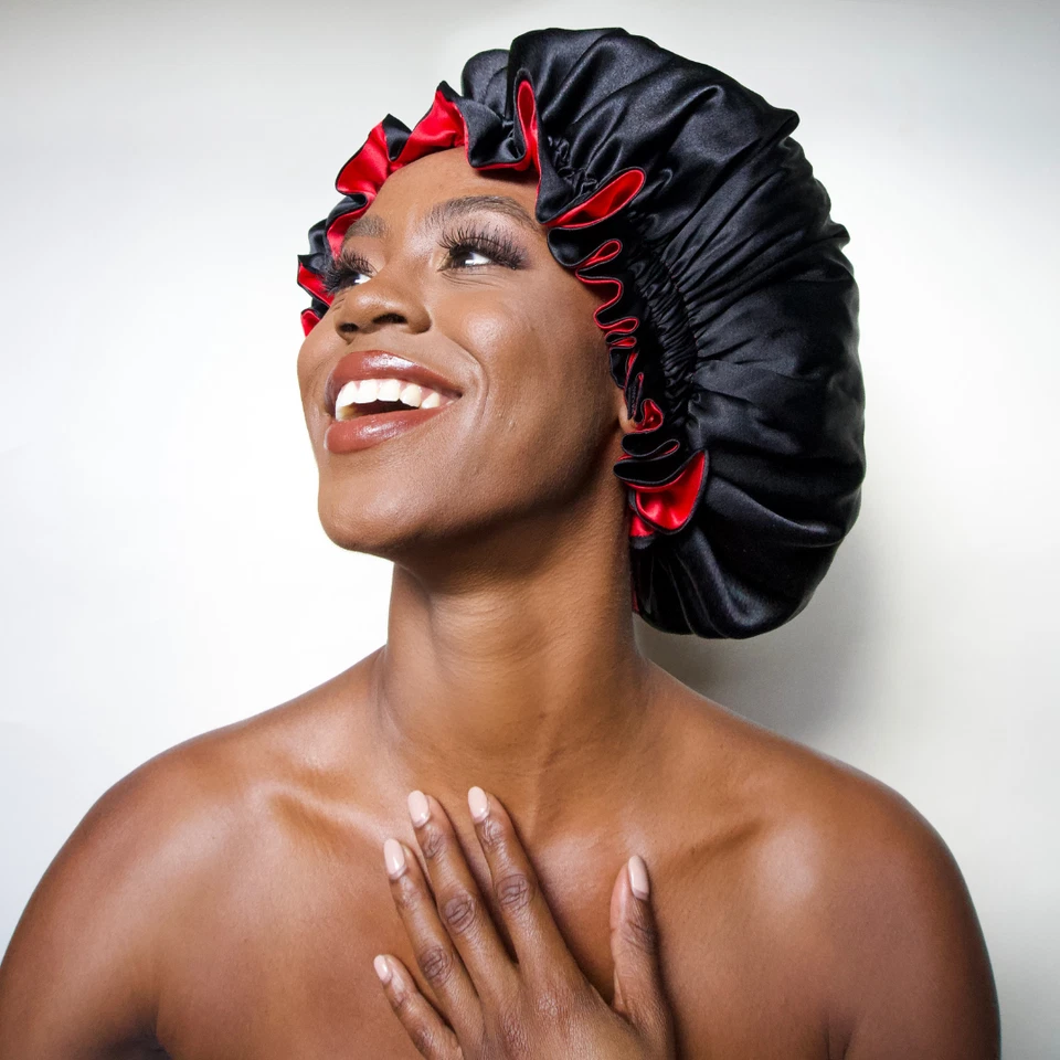 100% Pure Mulberry Silk Reversible Bonnet - Luxurious Hair Protection - Image 3 of 4