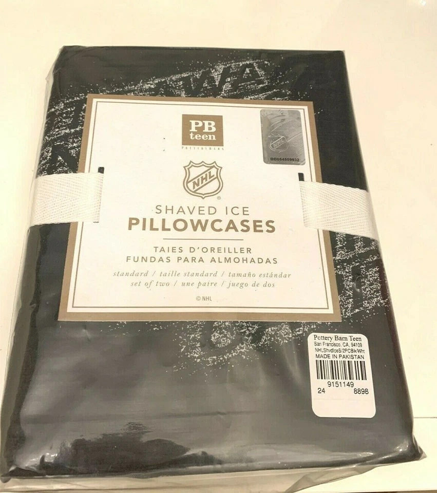 Pottery Barn SET 2 FUNDA DE ALMOHADA NHL equipo de hockey cubierta deporte niño dormitorio universidad. Foto 4 de 4