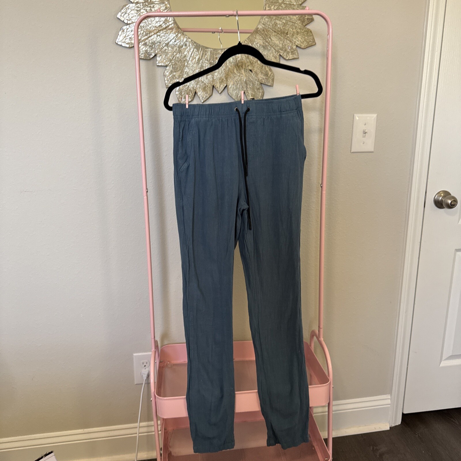 Rusty Mens Linen Blue Pants Size Small