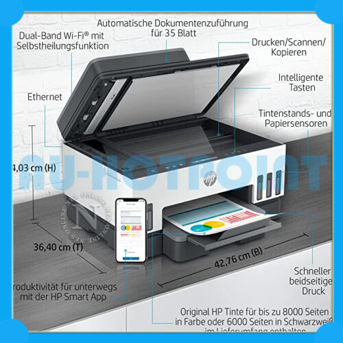 HP Smart Tank 7305 3-in-1 A4 Multi-Function Ink Tank Printerr+ADF #32XL/31 Ink - Picture 1 of 7