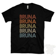 BRUNA REPEATED RETRO STYLE T-SHIRT mens & womens novelty cool name gift