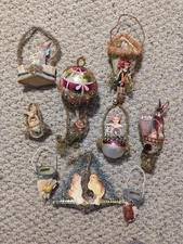 9 VINTAGE DRESDEN STAR by Bethany Lowe Antique Style ORNAMENTS Easter Christmas 