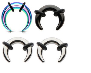pinchers 6g horseshoe 10g septum gauges 8g 12g ears rainbow steel