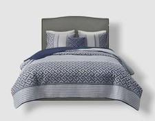 Madison Park Blue Bennett Reversible Jacquard 4-Pc. Coverlet Set, Full/Queen