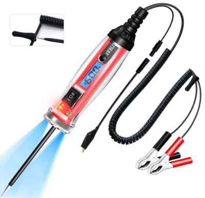 Power Circuit Probe Tester LCD Digital Automotive Test Light with Voltage Displa