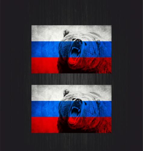 2x Sticker ussr cccp sssr urss russia car flag decal emblem russian bear r2 - Picture 1 of 1
