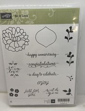 STAMPIN  UP SO IN LOVE Cling Stamp Set Brand New Retired