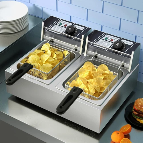 6L/12L Elektrische Fritteuse Elektro Friteuse Kaltzonen Edelstahl Fritteuse DE - Bild 19 von 29