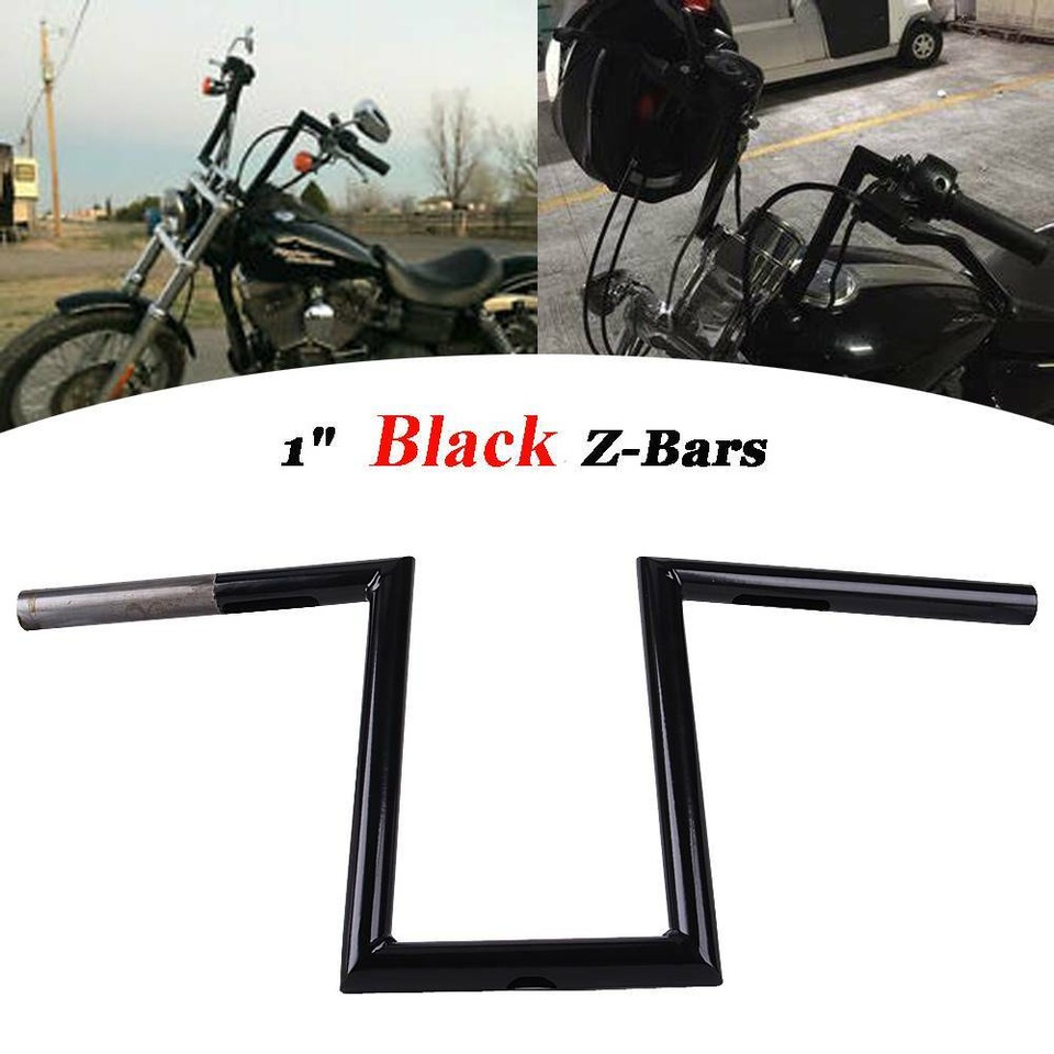 1" Motorcycle 8" & 10-1/2" Rise Ape Hanger Handlebars Z-Bar Drag Bars ...