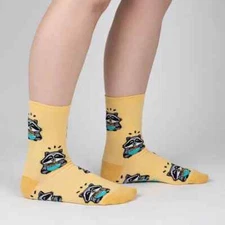I Just Love Raccoons, OK? Women's Crew Socks Size 9-11 Sock It To Me Fashion New