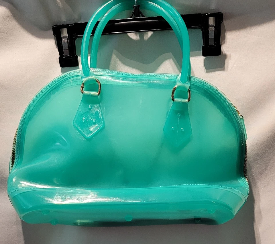 BOLSO DE MANO REPUBLIC Bolso Bandolera Jalea Turquesa, Tono Dorado Corazón Dije Cadena Foto 4 de 4