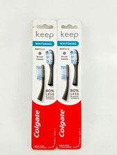 Colgate Keep Whitening Toothbrush Refills 2 Brush Heads Black Lot of 2
