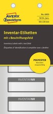 AVERY Zweckform Inventaretiketten 6905 schwarz 50,0 x 20,0 mm, 10 Blatt