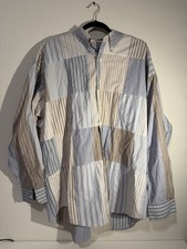 Chaps Ralph Lauren Patchwork Button Down Dress Shirt Size XL Preppy Shirt VTG