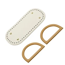 Bag Bases for Crochet 8.7" x 3.9" Oval Bag Bottom Shaper with Handle White