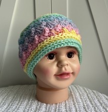 Crochet Toddler Headband Ear Warmer Handmade Multicolor Rainbow Cozy Soft