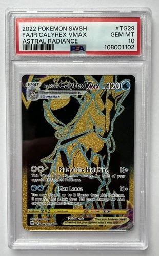 2022 Pokemon Astral Radiance Ice Rider Calyrex VMAX TG29 Gold Secret Rare PSA 10