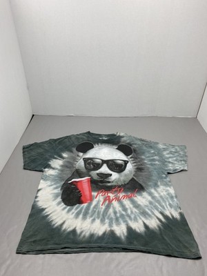 ODM Shirt Mens 2XL Gray Party Animal Panda Graphic Tee Tagless Cotton