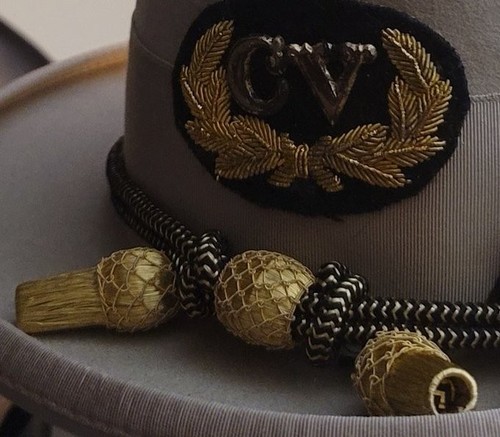 Civil War Hat Cords of wire w/ Blank 2x3" Wreath., REPROS., no hat or letters.
