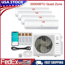 35000BTU Quad Zone Mini Split Air Conditioner & HeatPump - 4x12000BTU 19 SEER2