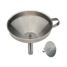 Norpro Heavy Duty Stainless Steel Funnel with Detatchable Strainer, 5.5-Inch