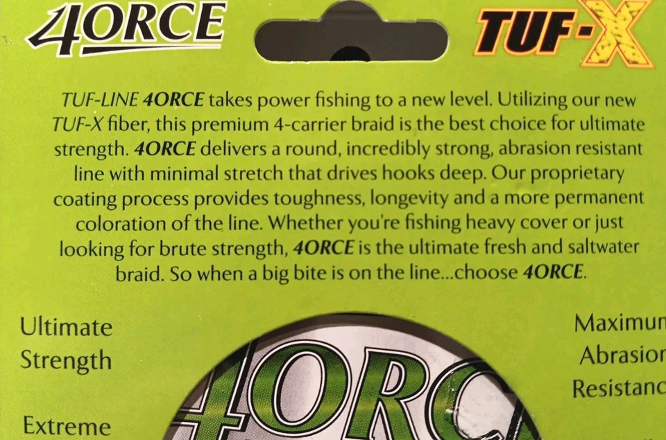 TUF-LINE 4FORCE, línea trenzada premium de 4 portadores, 20#, 125 yardas - ¡NUEVO!! Foto 3 de 4