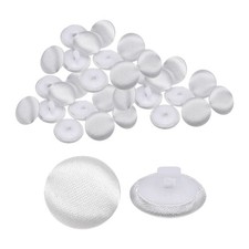 30pcs Satin Buttons 0.5" (12.5mm) Round Tuxedo Buttons with Shank White