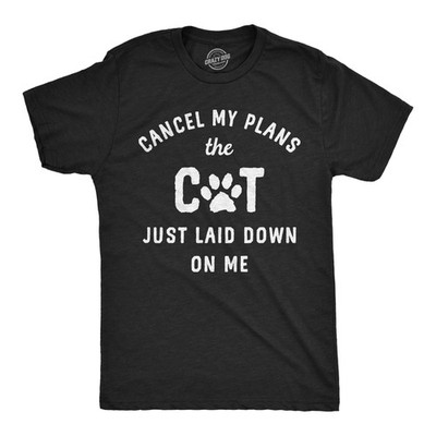 Mens Funny T Shirts Cancel My Plans The Cat Just Laid Down On Me Sarcastic