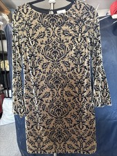 eci NY Dress Womens XS Velvet Burnout Witchy Whimsigoth Floral Bell Sleeve