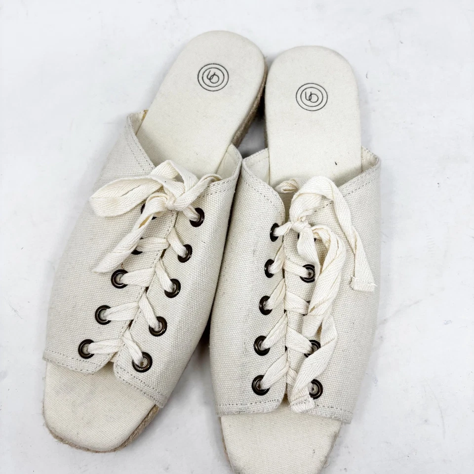 Urban Outfitters Espadrille Lace Up Mules Womens US 9 EU 40 Slides Sandals - Image 3 of 4