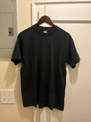 Vintage Men s Fruit Of The Loom Pre Shrunk Black Short Sleeve Shirt Size Large