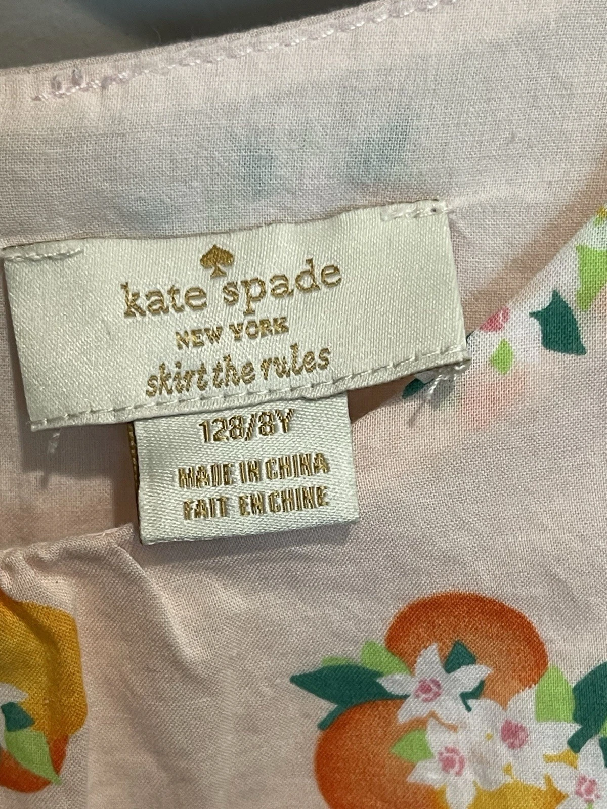 Abito midi con volant Kate Spade bambina cotone arancio stampa floreale taglia M