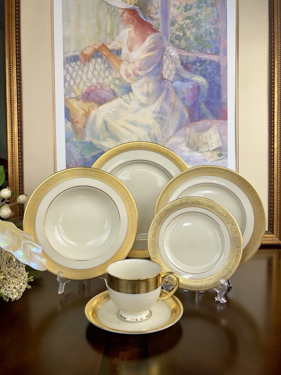 Lenox Westchester 6 Pc Set Gold Trim-Rare Presidential Collection