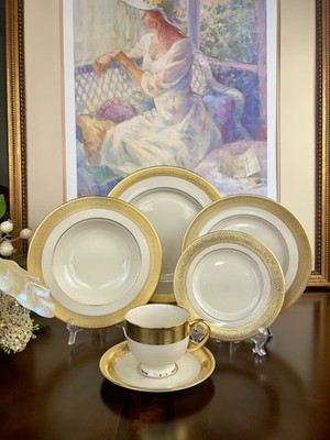 Lenox Westchester 6 Pc Set Gold Trim-Rare Presidential Collection