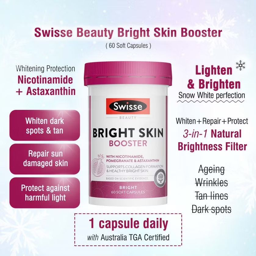 skin booster glutathione Vitamin C Shot Essence, Lightweight Brightening & Dark Spot Care for Radiant, Even-Looking Skin, 3.21 fl oz Formulated with antioxidant Swisse Bright Skin Booster Glutathione