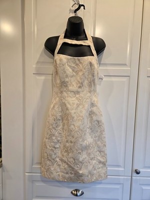 David Meister Cream & Gold Brocade Cocktail Dress - Womens size 6 NEW | eBay