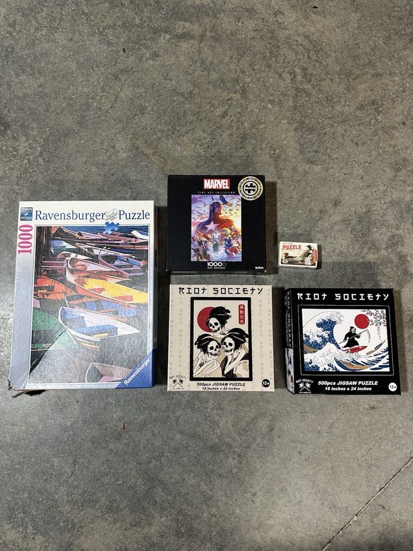 Lot Of 5 Puzzles, Pieces Ranging From 150-1000