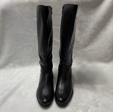 Bussola Women's Siena Black Leather Knee High Boots-7.5 U.S./38 EU