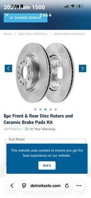 Drilled Slotted Brake Rotors Pads Kit for Dodge RAM 1500 Front and Rear